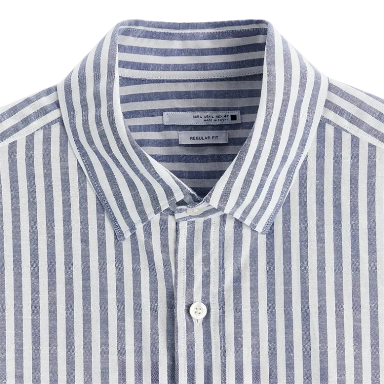 Camisa Masculina em Linho Listrada Montvani MV358