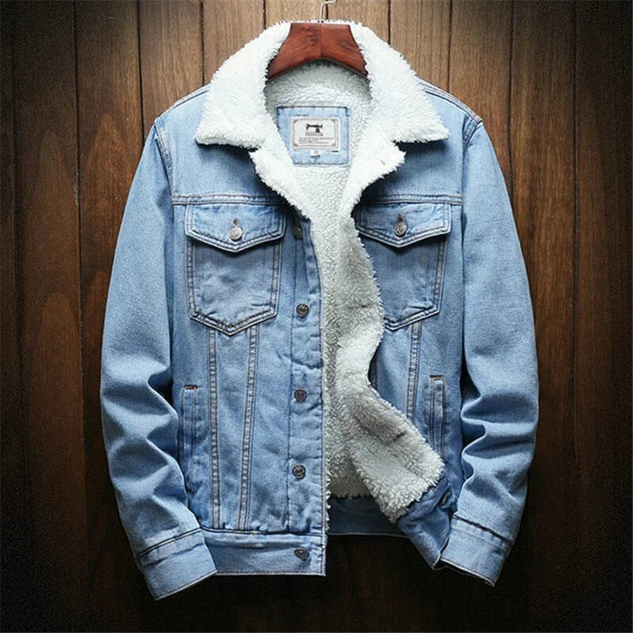 Jaqueta Jeans Masculina Forrada em Lã Ferrutini FRT189