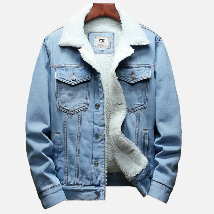 Jaqueta Jeans Masculina Forrada em Lã Ferrutini FRT189