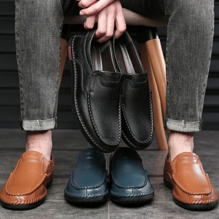 Sapato Mocassim em Couro Masculino Montvani MV338