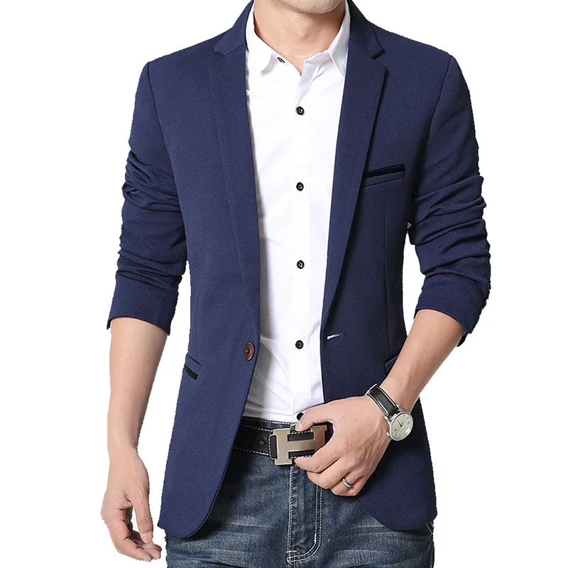 Blazer Masculino Slim Fit em Algodão Montvani MV186