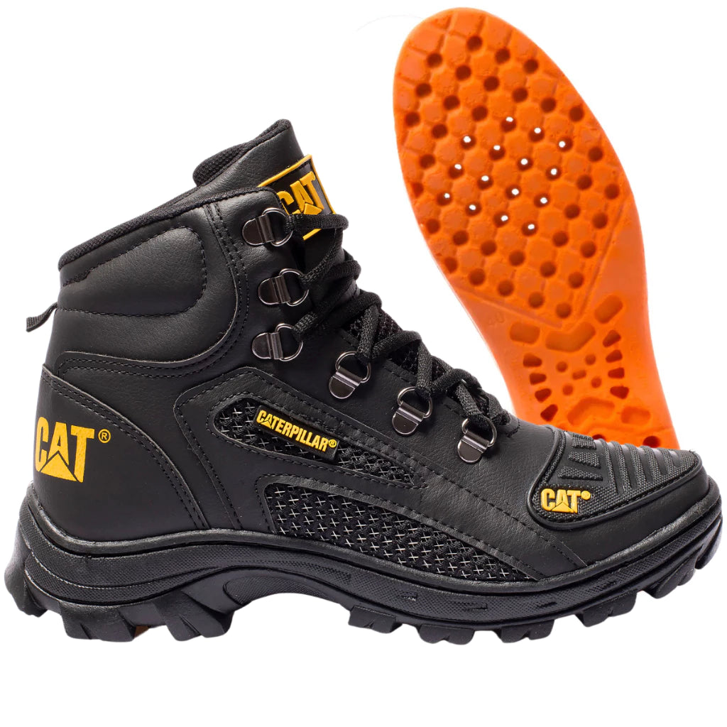 Bota Coturno Caterpillar Alaska Militar Couro Masculino Palmilha de Gel