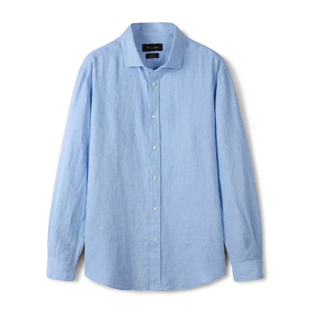 Camisa de Linho Lisa Masculina Montvani MV347