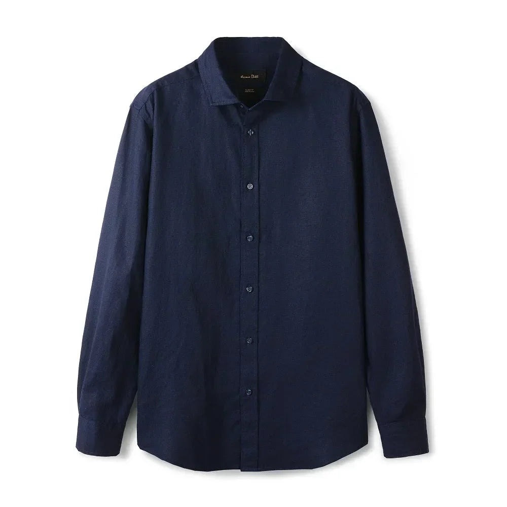 Camisa de Linho Lisa Masculina Montvani MV347