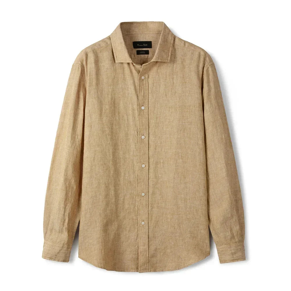 Camisa de Linho Lisa Masculina Montvani MV347