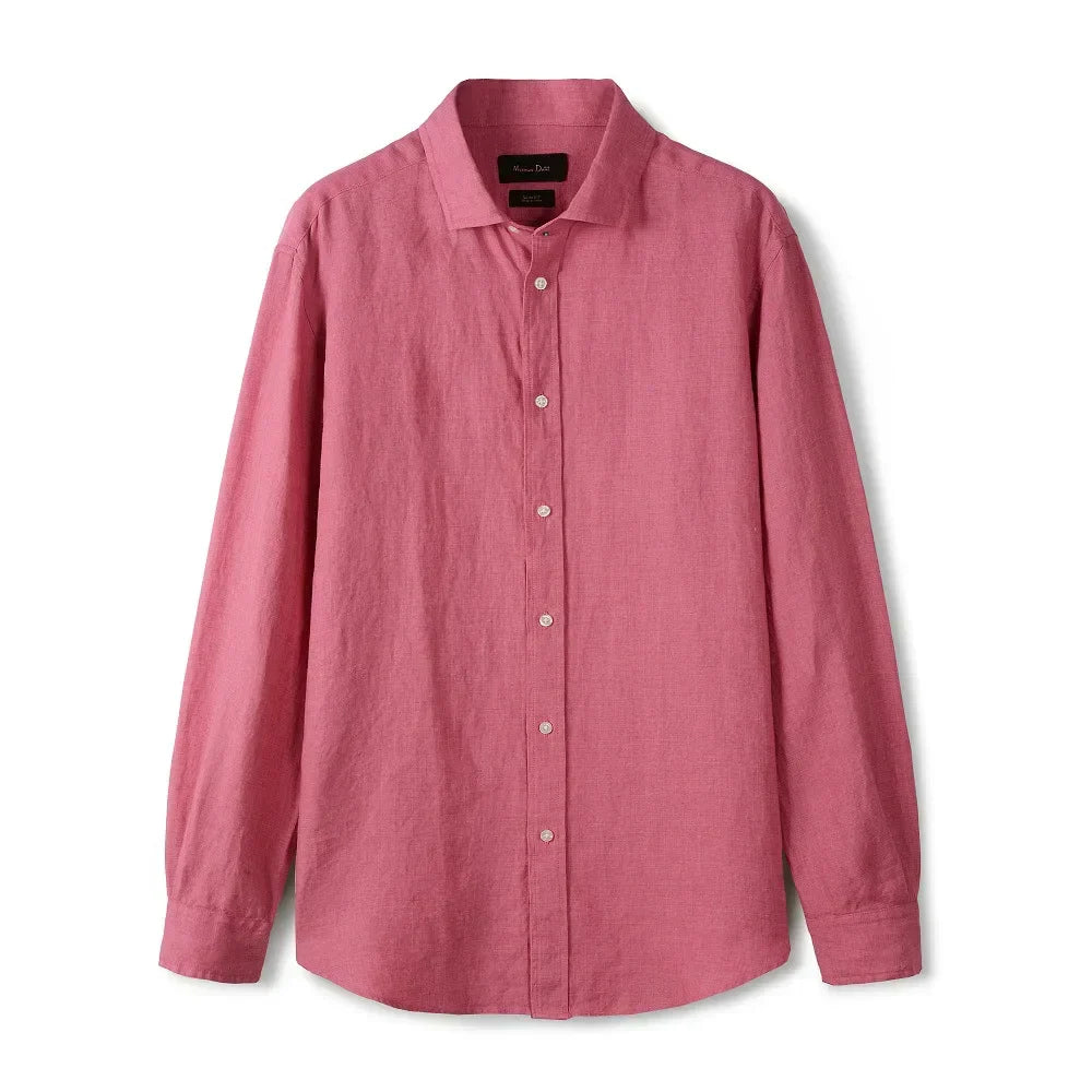 Camisa de Linho Lisa Masculina Montvani MV347