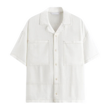 Camisa Masculina com Contraste em Linho Montvani MV361