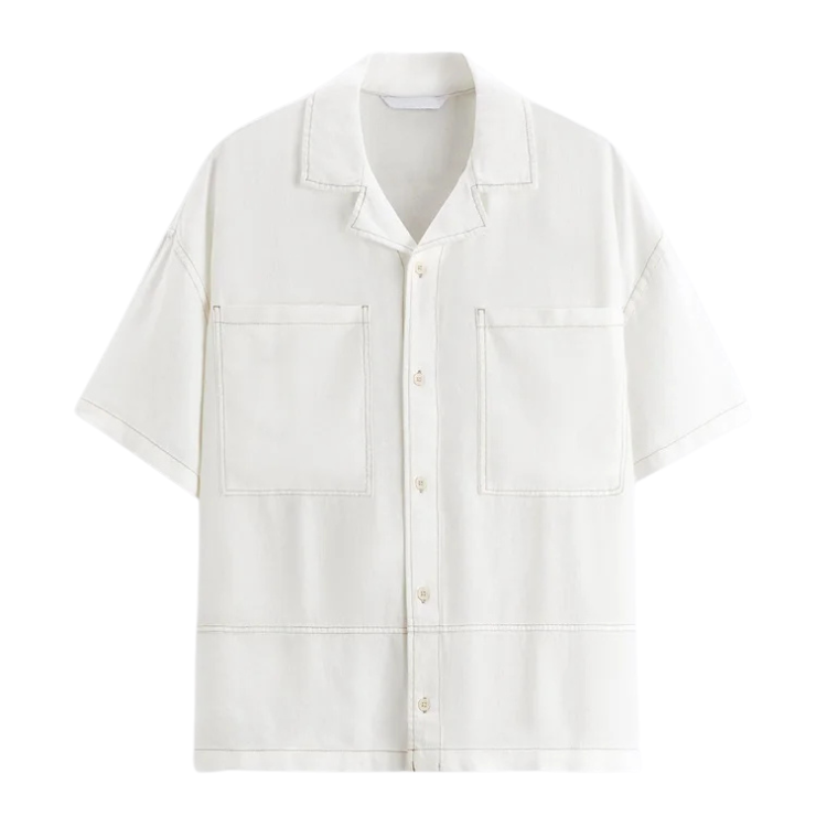 Camisa Masculina com Contraste em Linho Montvani MV361