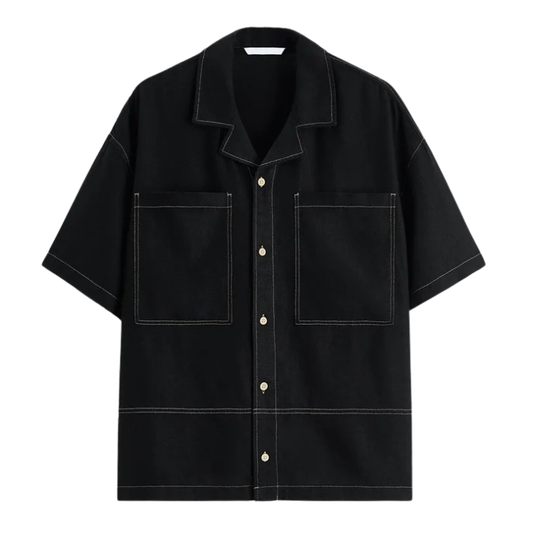 Camisa Masculina com Contraste em Linho Montvani MV361