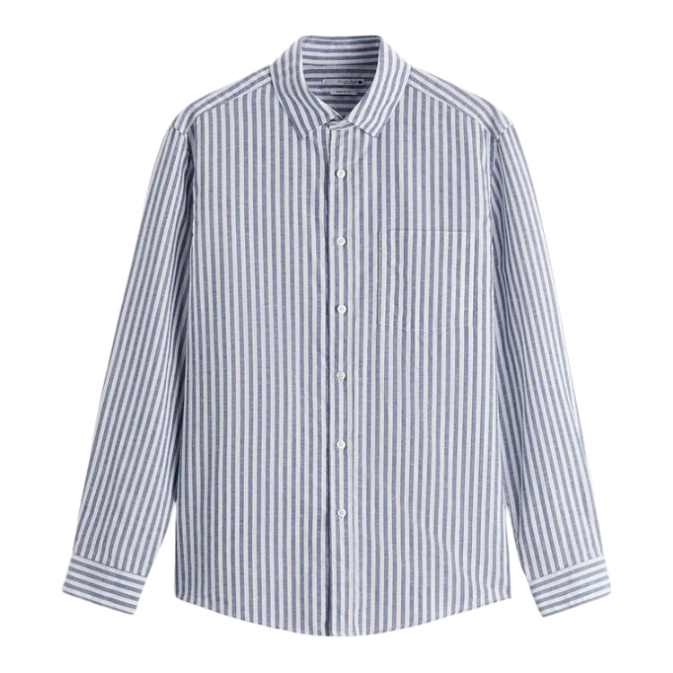 Camisa Masculina em Linho Listrada Montvani MV358