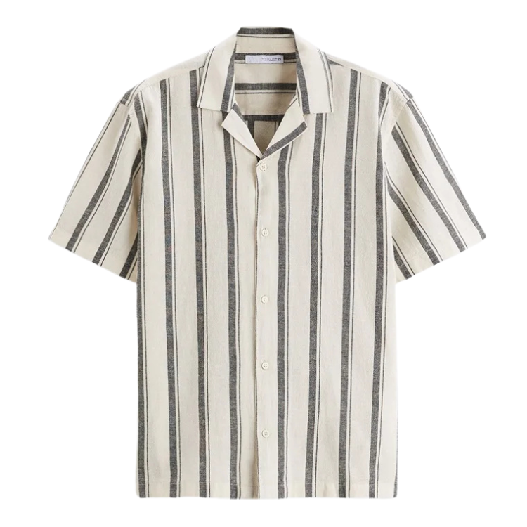 Camisa Masculina em Linho Listrada Montvani MV359