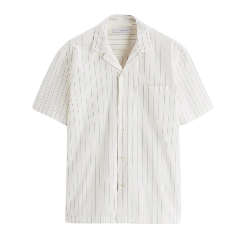 Camisa Masculina em Linho Listrada Montvani MV359