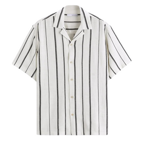 Camisa Masculina em Linho Listrada Montvani MV359