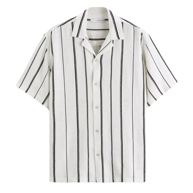 Camisa Masculina em Linho Listrada Montvani MV359