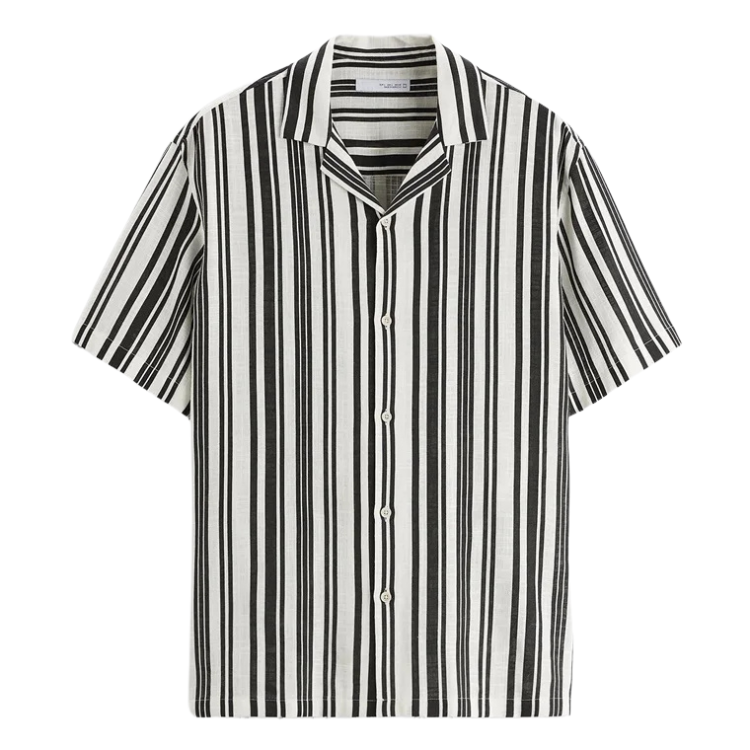 Camisa Masculina em Linho Listrada Montvani MV359