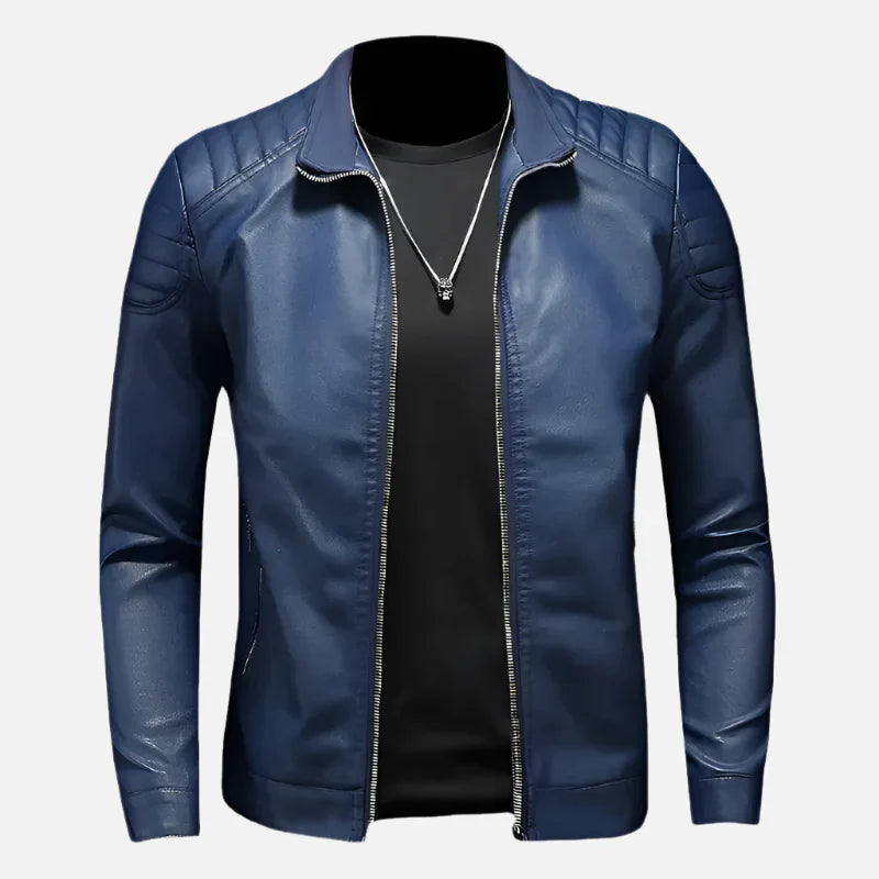 Jaqueta de Couro Motociclista Masculina Ferrutini FRT161