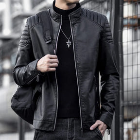 Jaqueta de Couro Motociclista Masculina Ferrutini FRT161