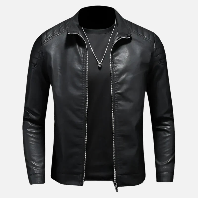 Jaqueta de Couro Motociclista Masculina Ferrutini FRT161
