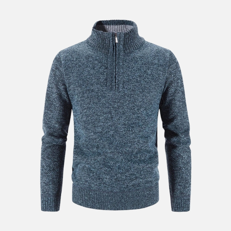 Suéter Masculino Gola Bordado Meio Zíper Ferrutini FRT234