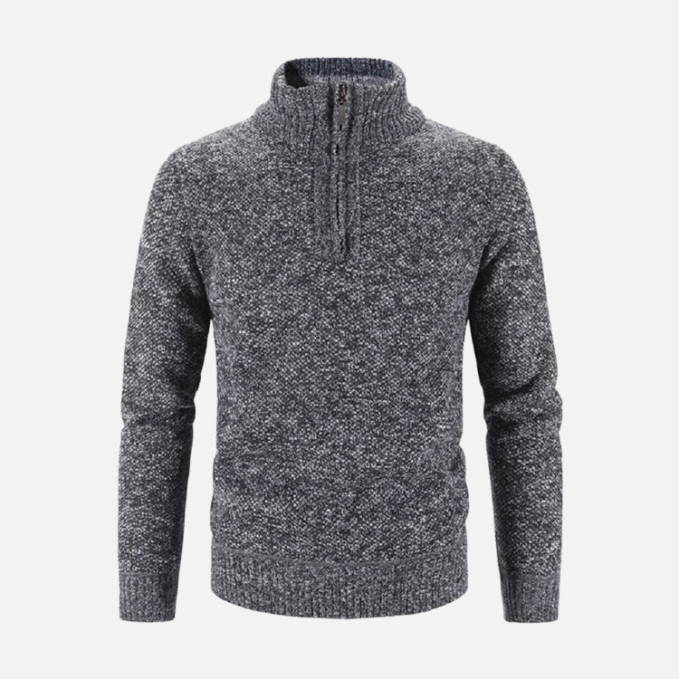 Suéter Masculino Gola Bordado Meio Zíper Ferrutini FRT234