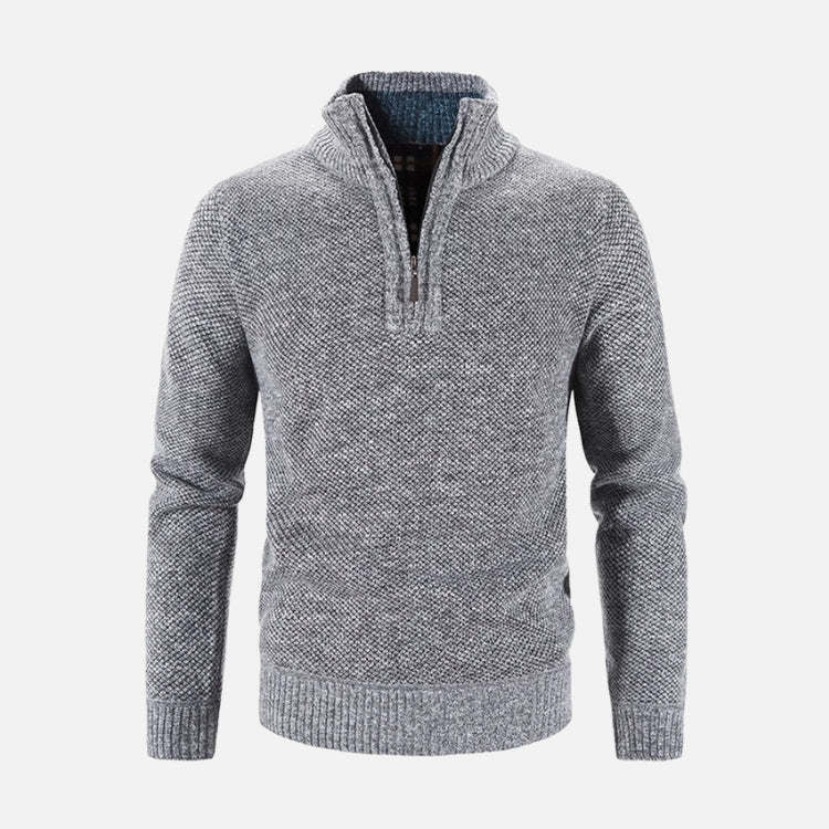 Suéter Masculino Gola Bordado Meio Zíper Ferrutini FRT234