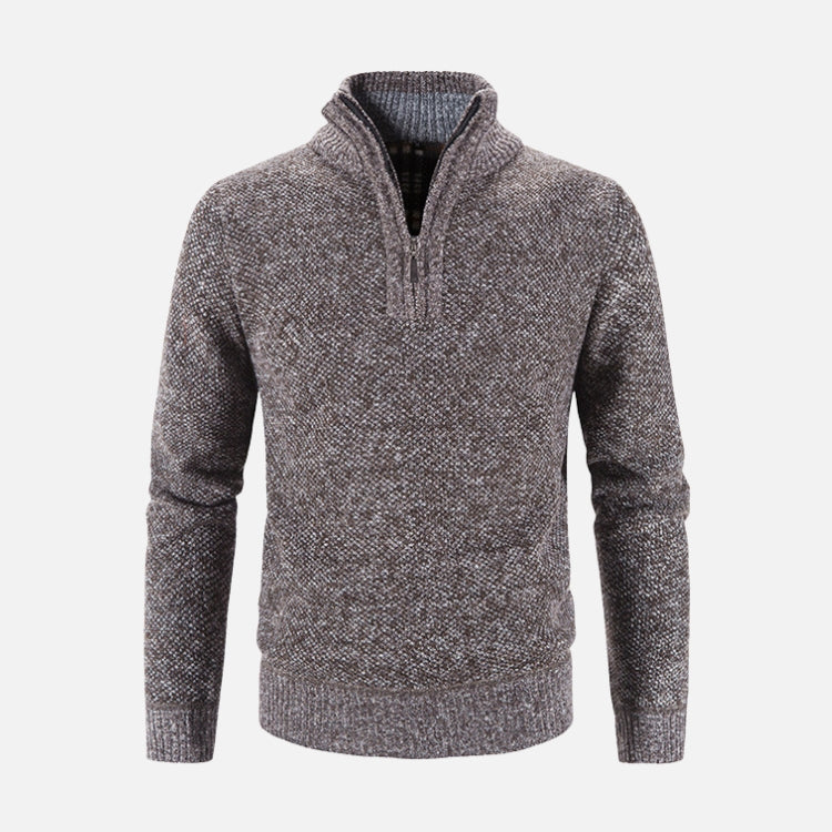 Suéter Masculino Gola Bordado Meio Zíper Ferrutini FRT234